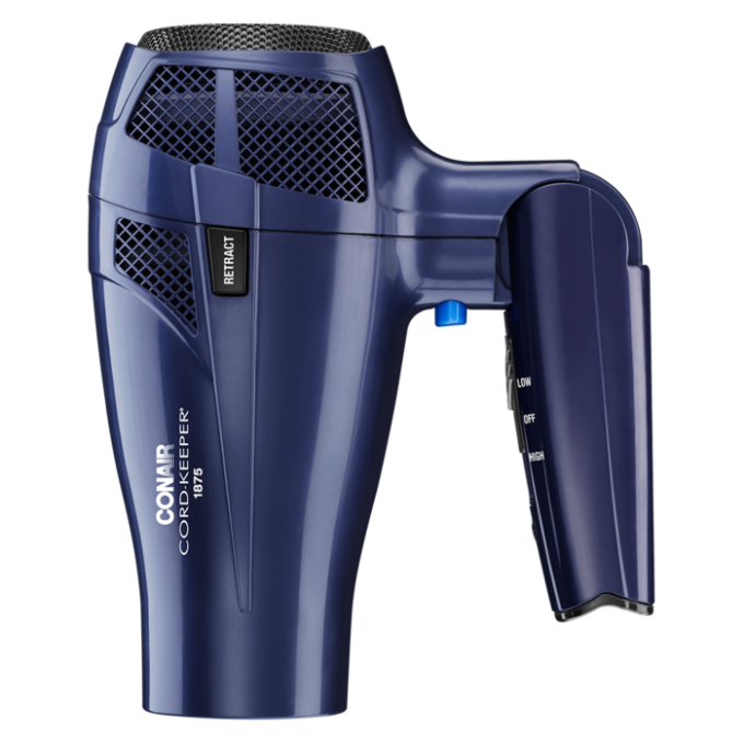 Cord-Keeper Hair Dryer with Folding Handle